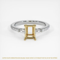 14K Yellow & White Three Stone Ring Setting Image