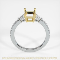 14K Yellow & White Three Stone Ring Setting Image