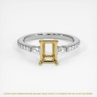 18K Yellow & White Three Stone Ring Setting Image