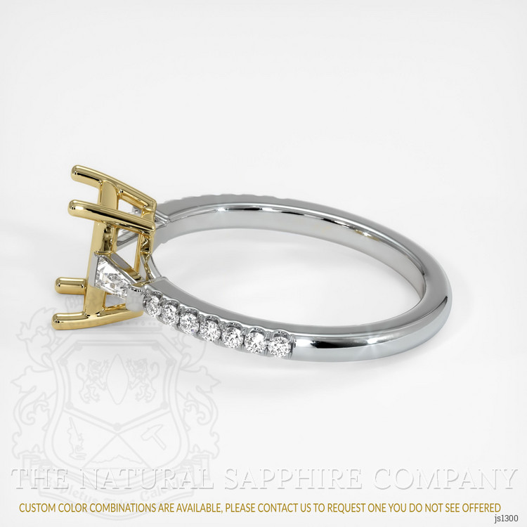 18K Yellow & White Three Stone Ring Setting