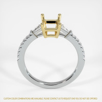 18K Yellow & White Three Stone Ring Setting Image