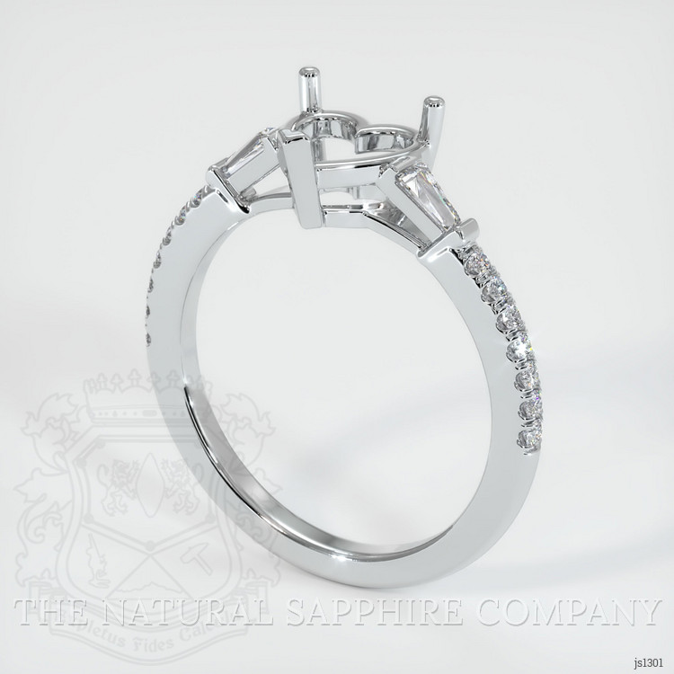 Platinum 950 Three Stone Ring Setting