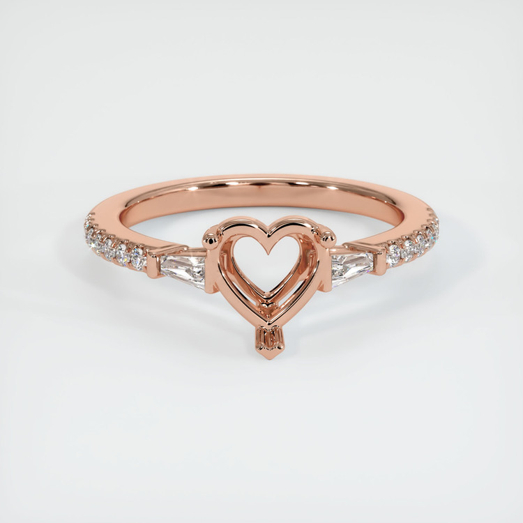 14K Rose Gold Pave Ring Setting