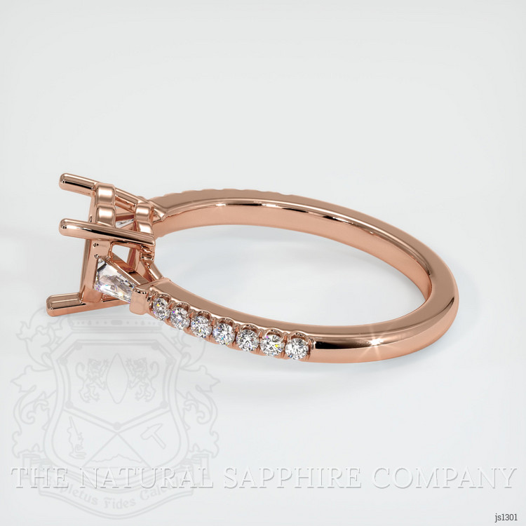 14K Rose Gold Three Stone Ring Setting