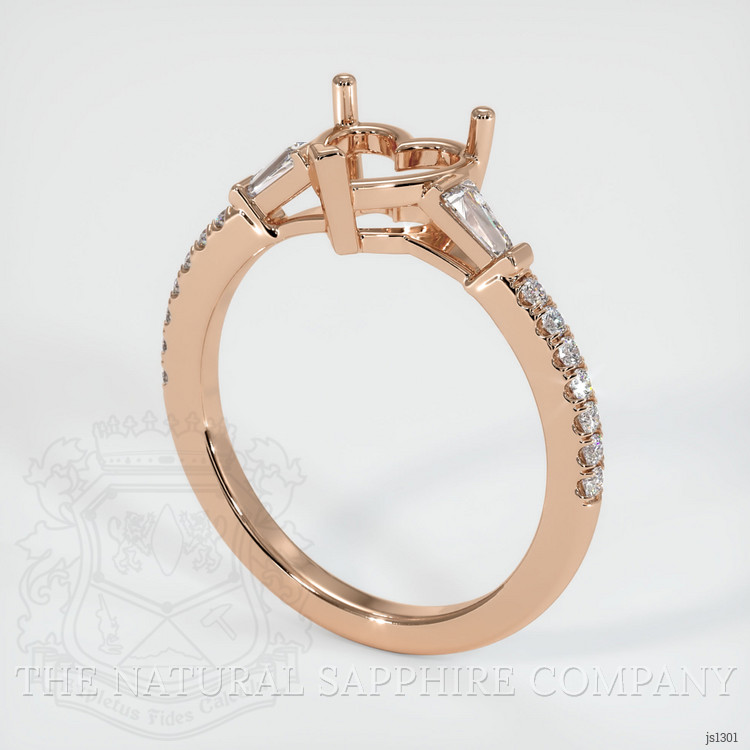 18K Rose Gold Three Stone Ring Setting