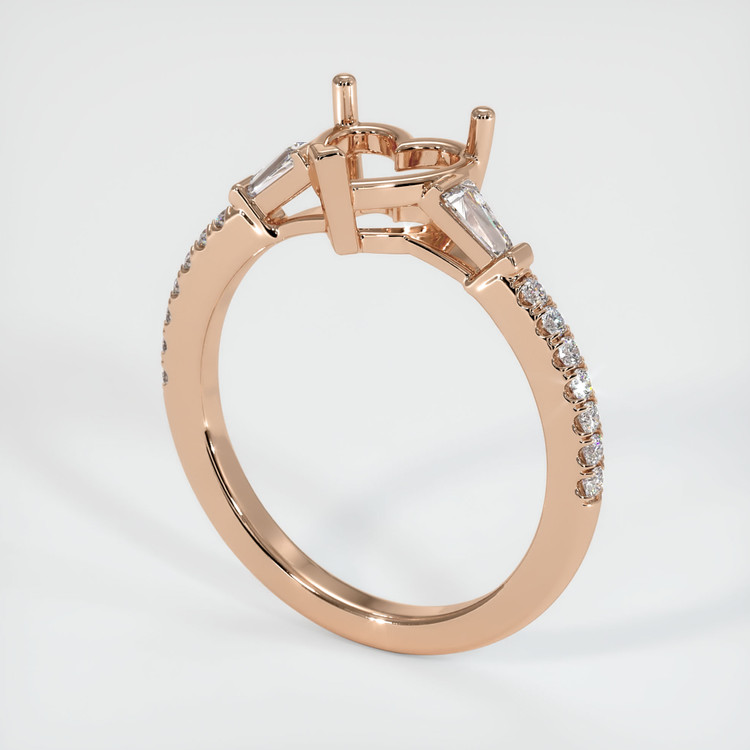 18K Rose Gold Pave Ring Setting