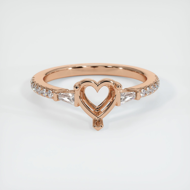 18K Rose Gold Pave Ring Setting