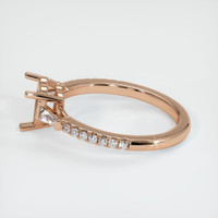 18K Rose Gold Three Stone Ring Setting Image