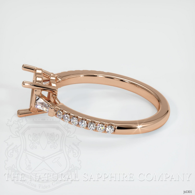 18K Rose Gold Three Stone Ring Setting