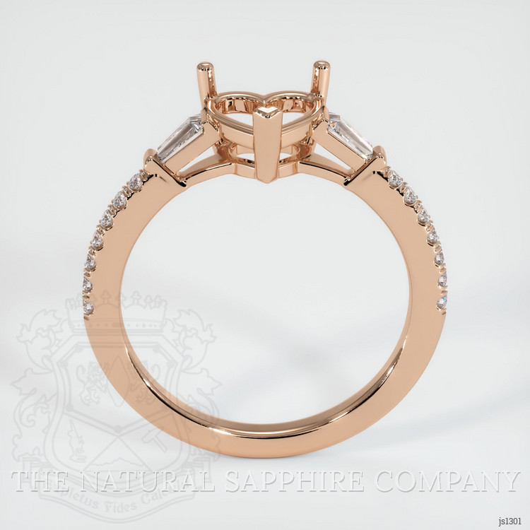 18K Rose Gold Three Stone Ring Setting