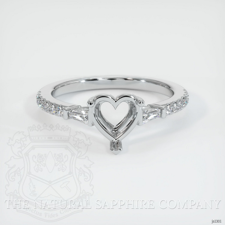 10K White Gold Three Stone Ring Setting
