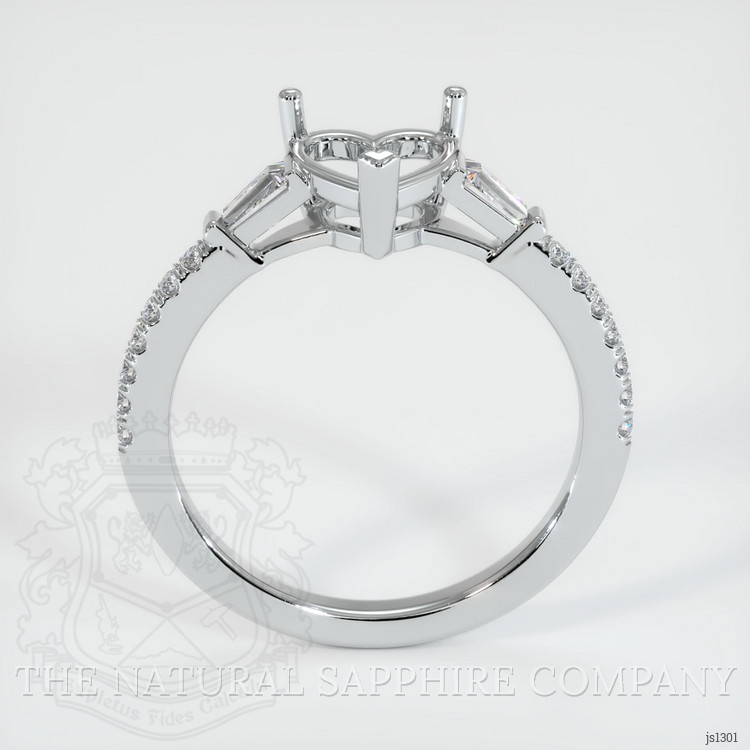 10K White Gold Three Stone Ring Setting