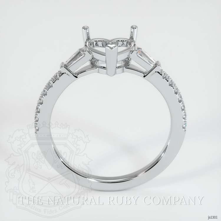 10K White Gold Three Stone Ring Setting