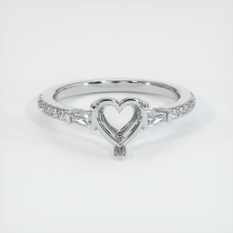 14K White Gold Pave Ring Setting