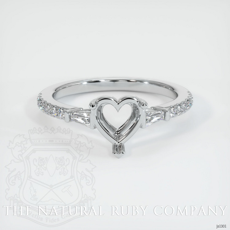 14K White Gold Three Stone Ring Setting