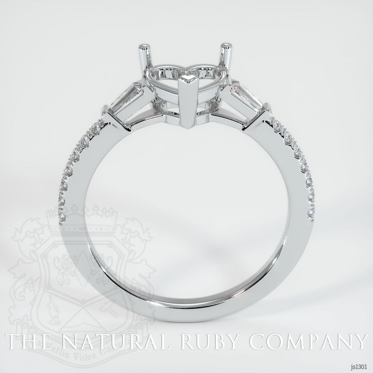 14K White Gold Three Stone Ring Setting