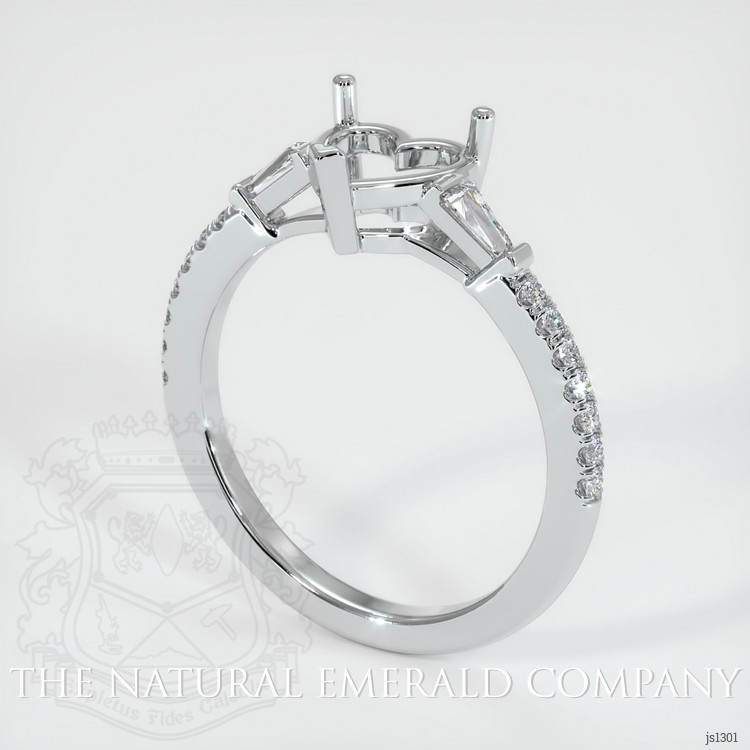 18K White Gold Three Stone Ring Setting