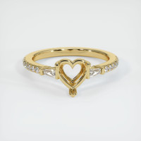 10K Yellow Gold Three Stone Ring Setting Image