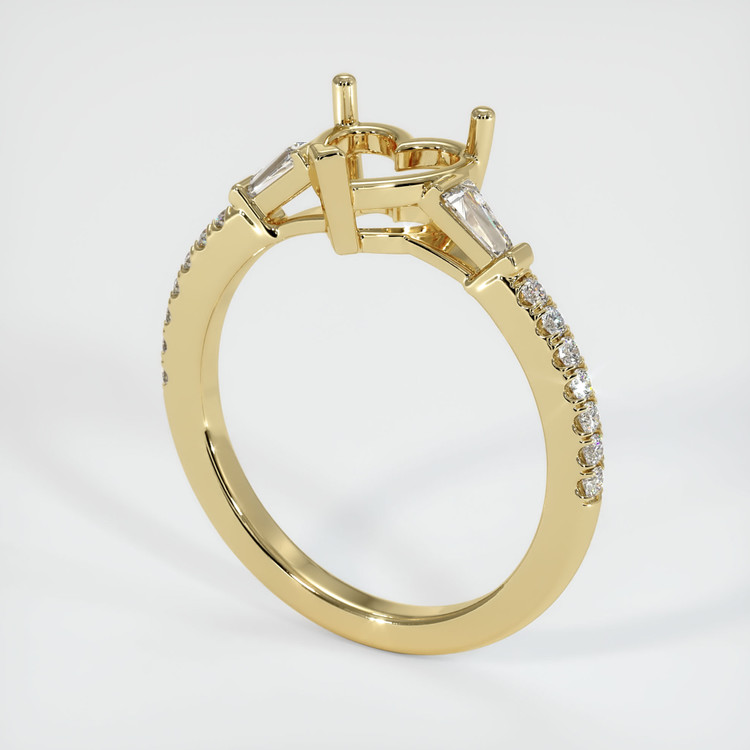 14K Yellow Gold Pave Ring Setting
