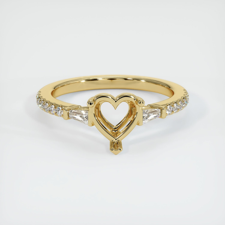 14K Yellow Gold Three Stone Ring Setting