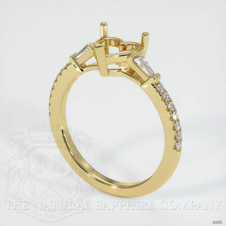 18K Yellow Gold Three Stone Ring Setting