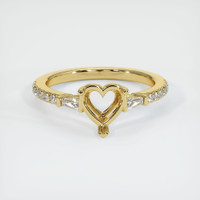 18K Yellow Gold Three Stone Ring Setting Image
