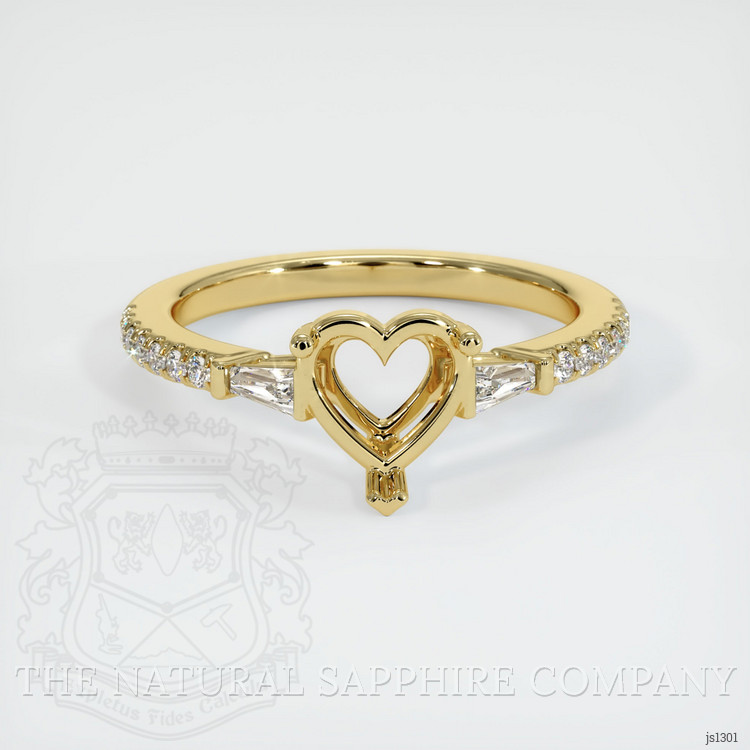 18K Yellow Gold Three Stone Ring Setting