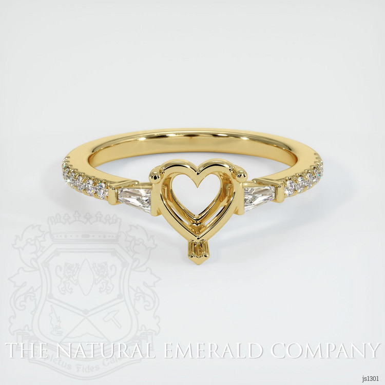 18K Yellow Gold Three Stone Ring Setting