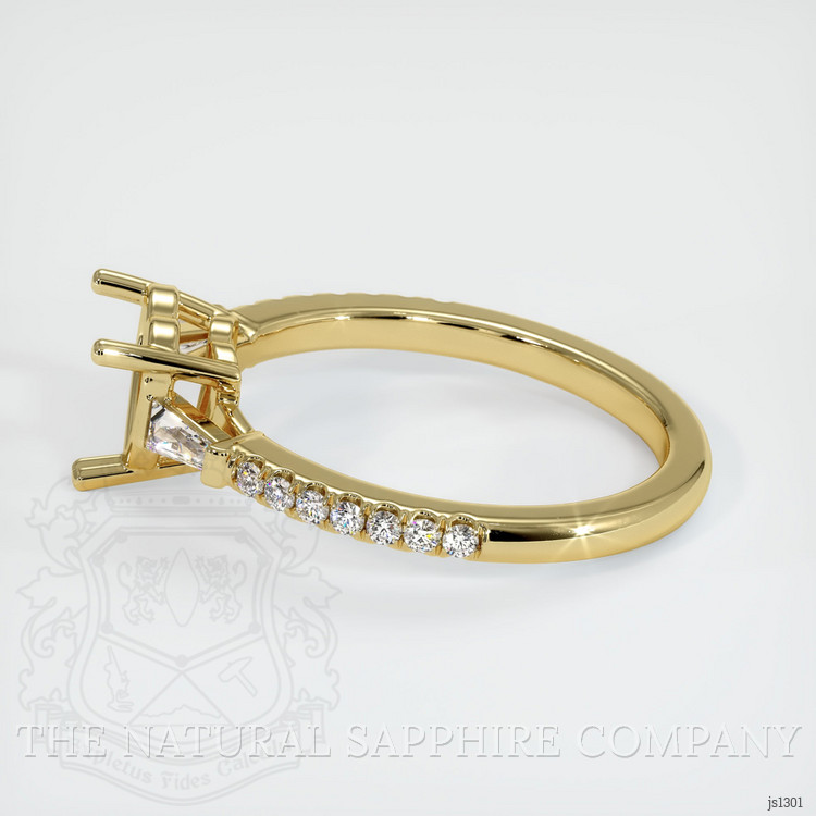 18K Yellow Gold Three Stone Ring Setting