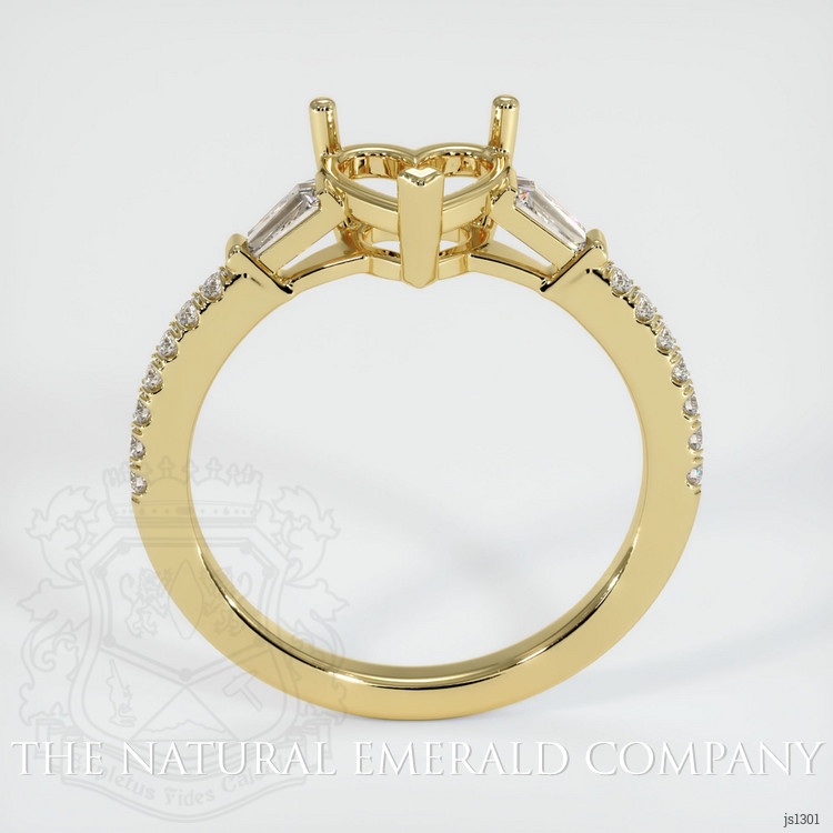 18K Yellow Gold Three Stone Ring Setting