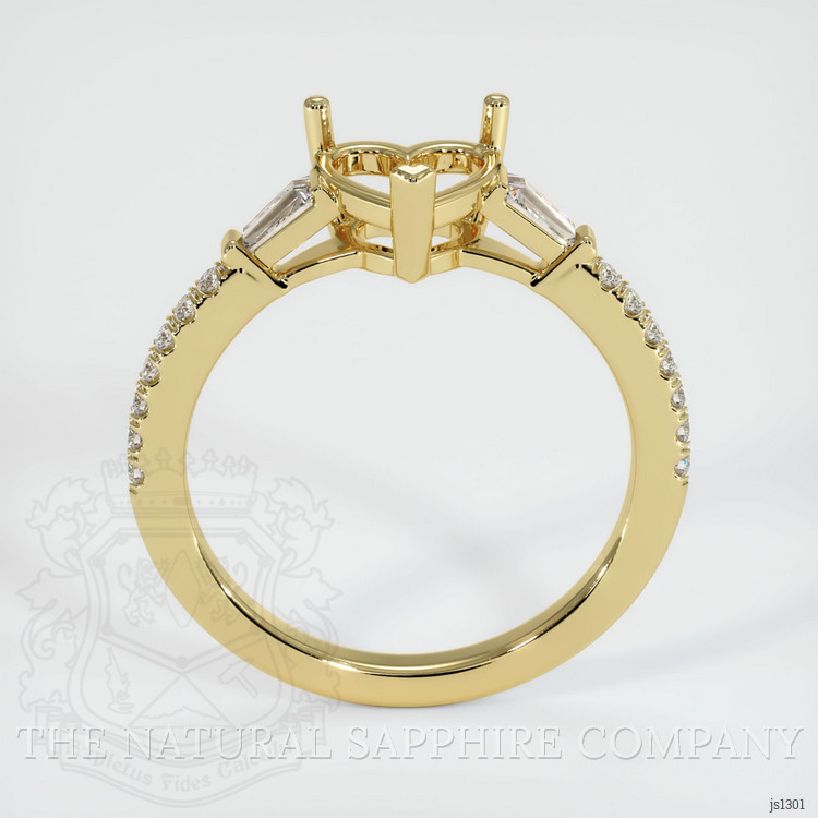 18K Yellow Gold Three Stone Ring Setting