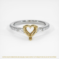 14K Yellow & White Three Stone Ring Setting Image
