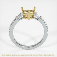 18K Yellow & White Three Stone Ring Setting Image