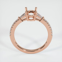 14K Rose Gold Three Stone Ring Setting Image