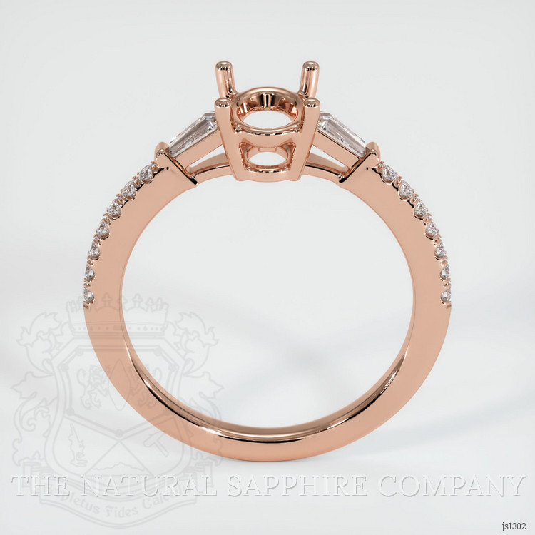 14K Rose Gold Three Stone Ring Setting