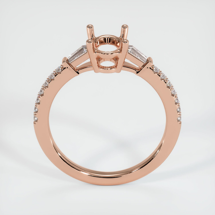 14K Rose Gold Three Stone Ring Setting