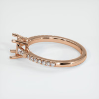 18K Rose Gold Three Stone Ring Setting Image