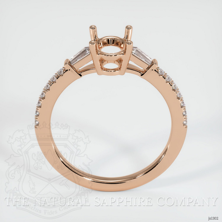 18K Rose Gold Three Stone Ring Setting