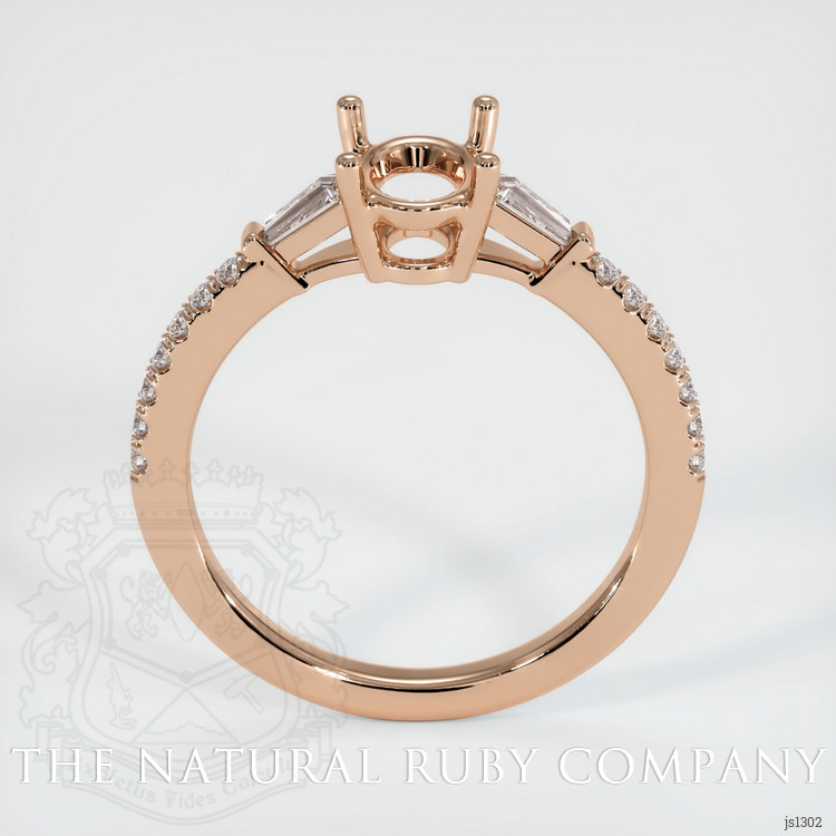 18K Rose Gold Three Stone Ring Setting