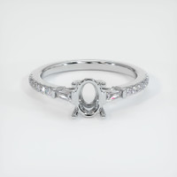 10K White Gold Three Stone Ring Setting Image
