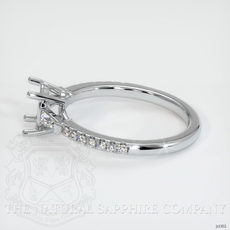 10K White Gold Three Stone Ring Setting