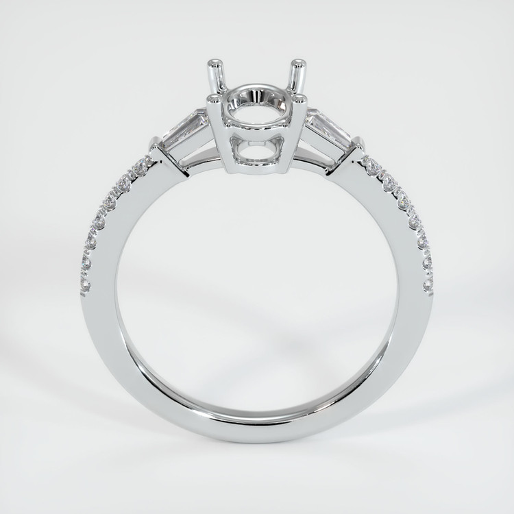 14K White Gold Three Stone Ring Setting