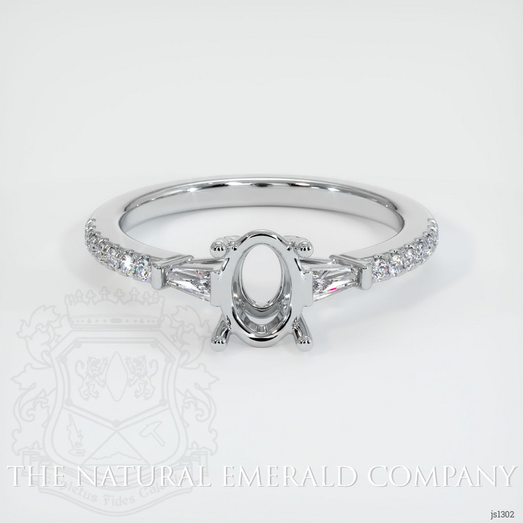 18K White Gold Three Stone Ring Setting