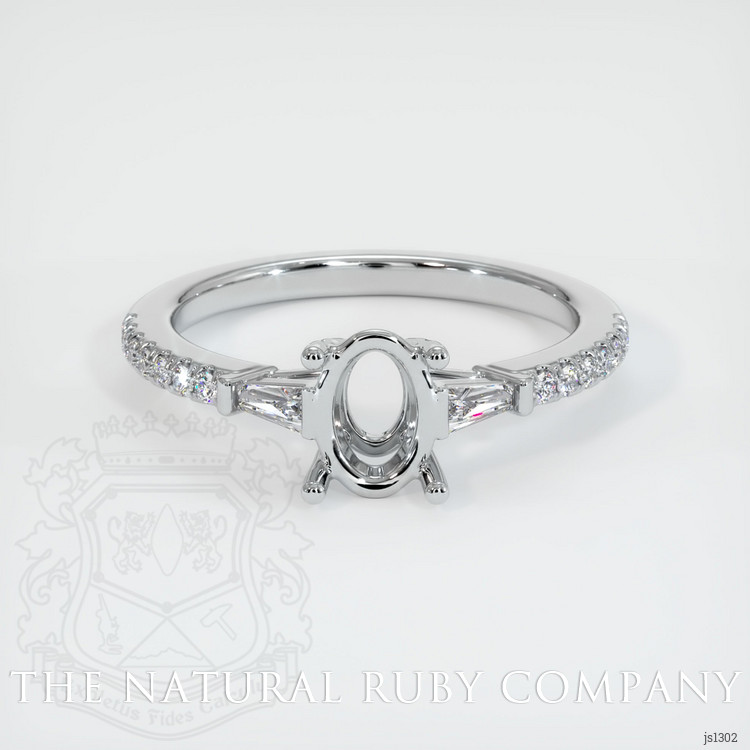 18K White Gold Three Stone Ring Setting