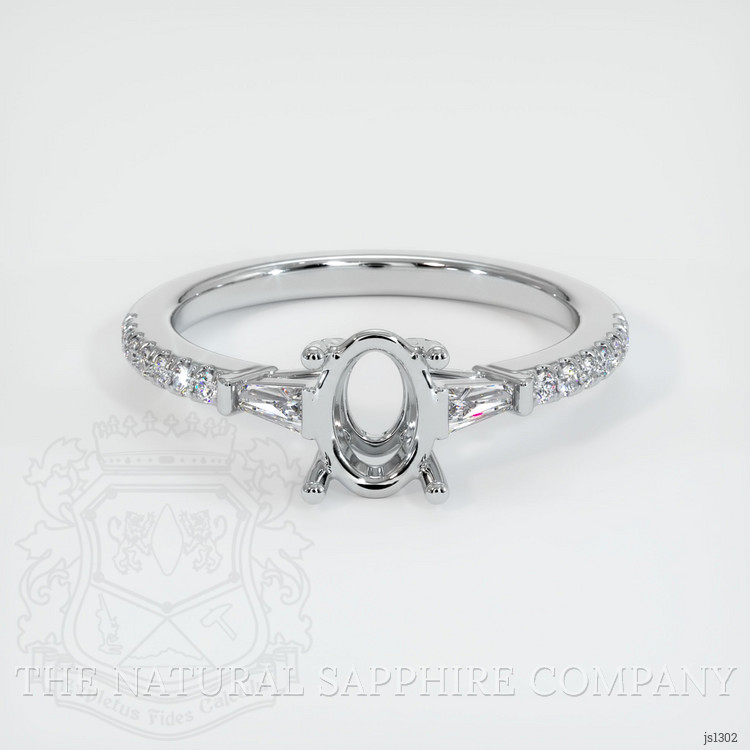 18K White Gold Three Stone Ring Setting
