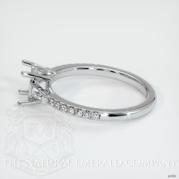 18K White Gold Three Stone Ring Setting