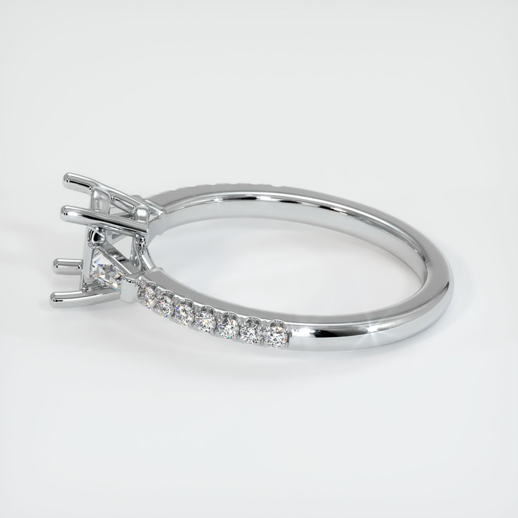 18K White Gold Three Stone Ring Setting