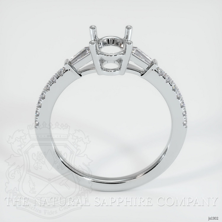 18K White Gold Three Stone Ring Setting