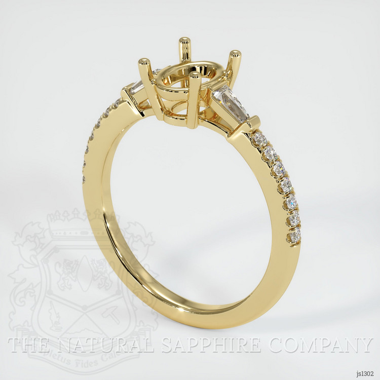 10K Yellow Gold Three Stone Ring Setting
