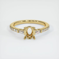 10K Yellow Gold Three Stone Ring Setting Image